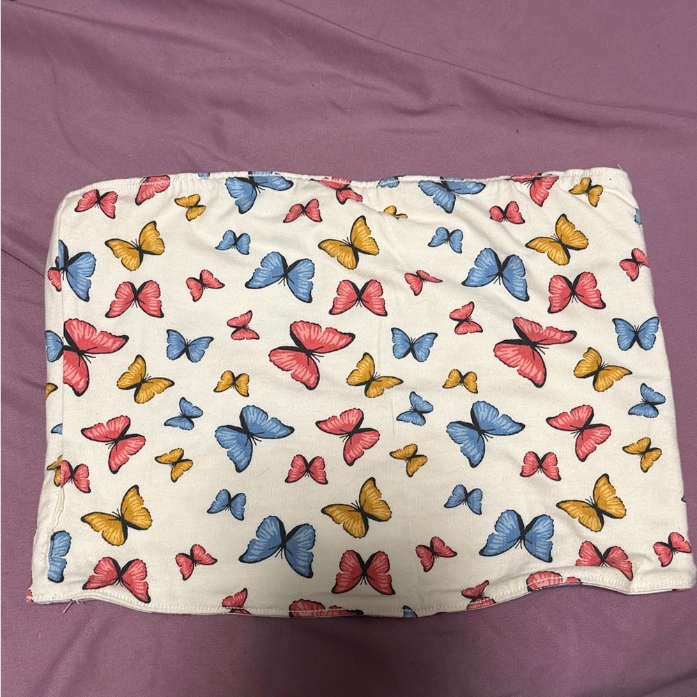 Butterfly Print Tube Top
